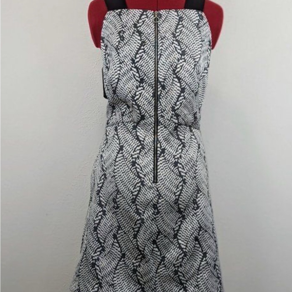 Black and White Patterned Women's Dress